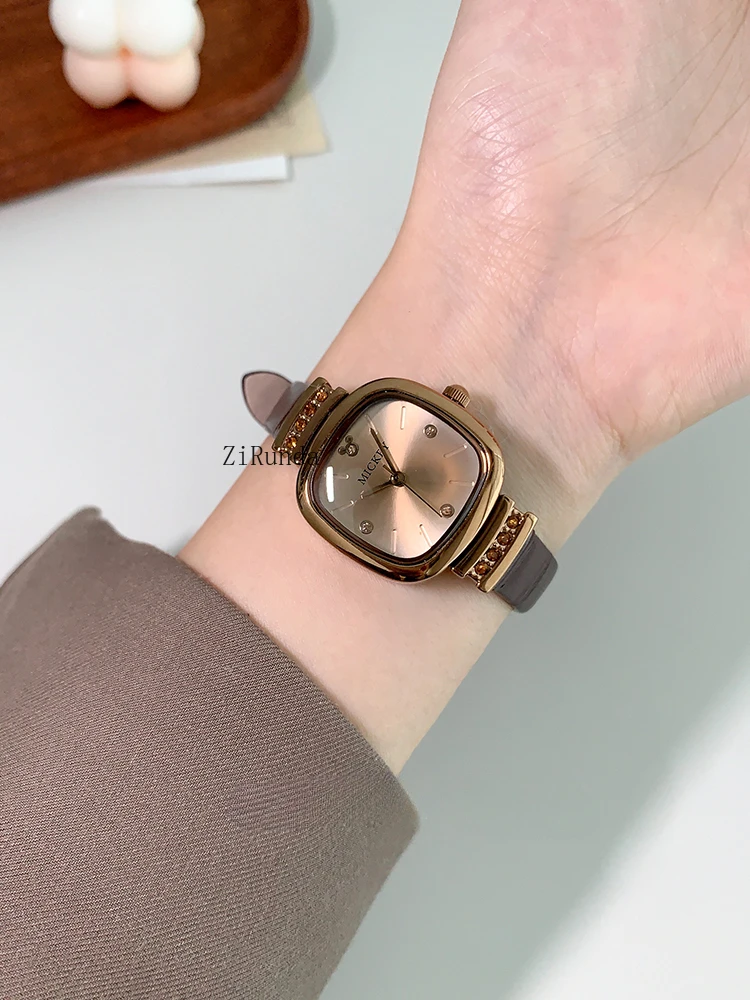 Sugar Cube horloge dames, licht luxe eenvoudig temperament veelzijdig dameshorloge