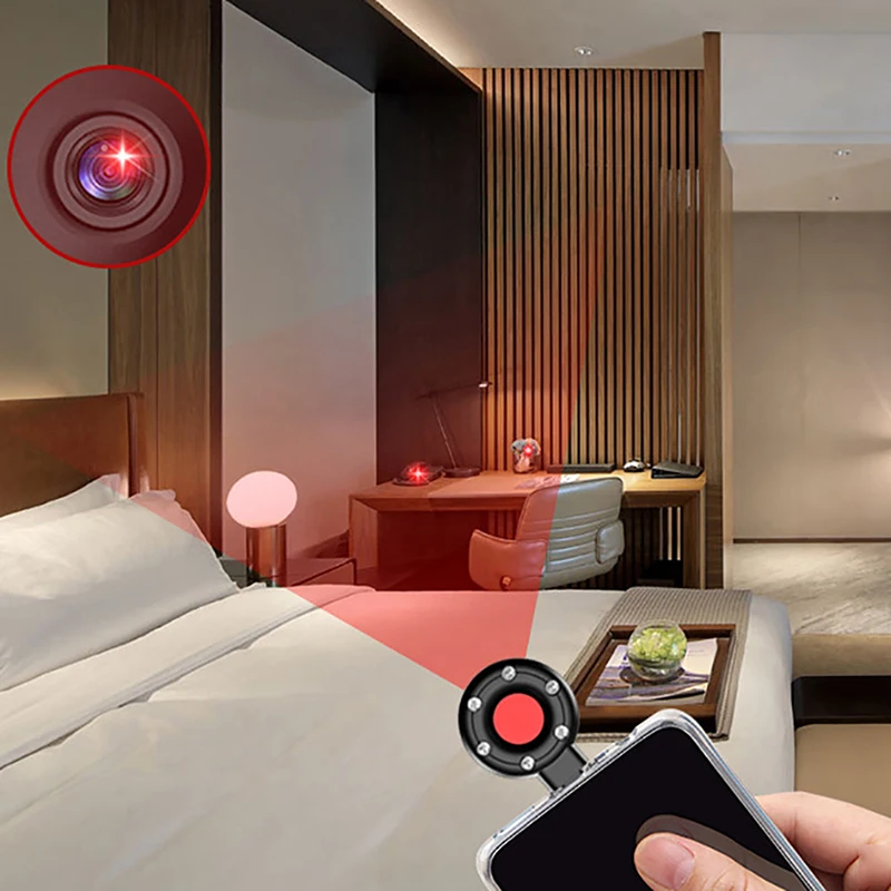 Detektor Mini Anti intip, Portabel Mini Anti-Peeping detektor rumah Hotel inframerah kamera lubang jarum ponsel IOS & antarmuka tipe-c