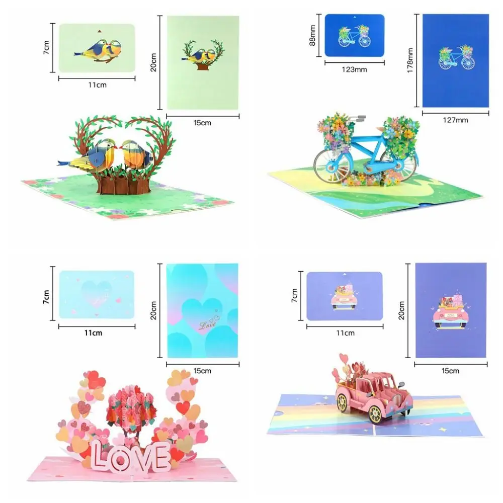 

Happy Valentines Day 3D Pop-Up Valentine's Day Cards Handwriting Invitation Pop UP Greeting Cards Handmade Love Forever