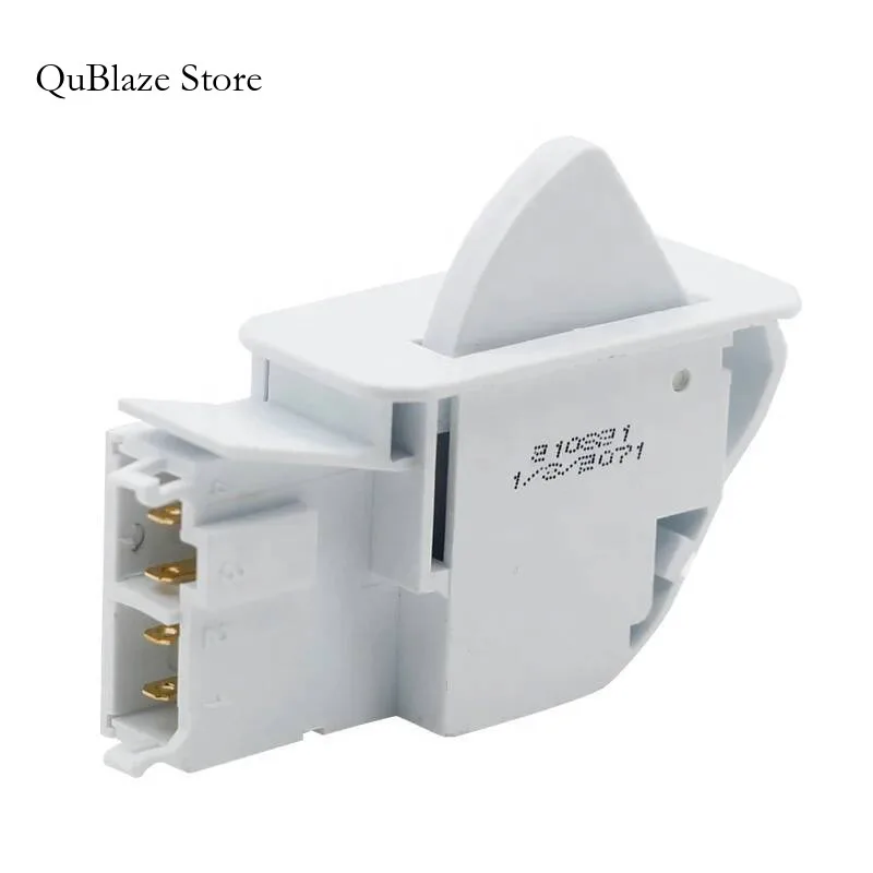 

New White Door Push Button Switch Replacement Fridge Part Kitchen AC 0.75A 1.5A 250V Refrigerator Parts