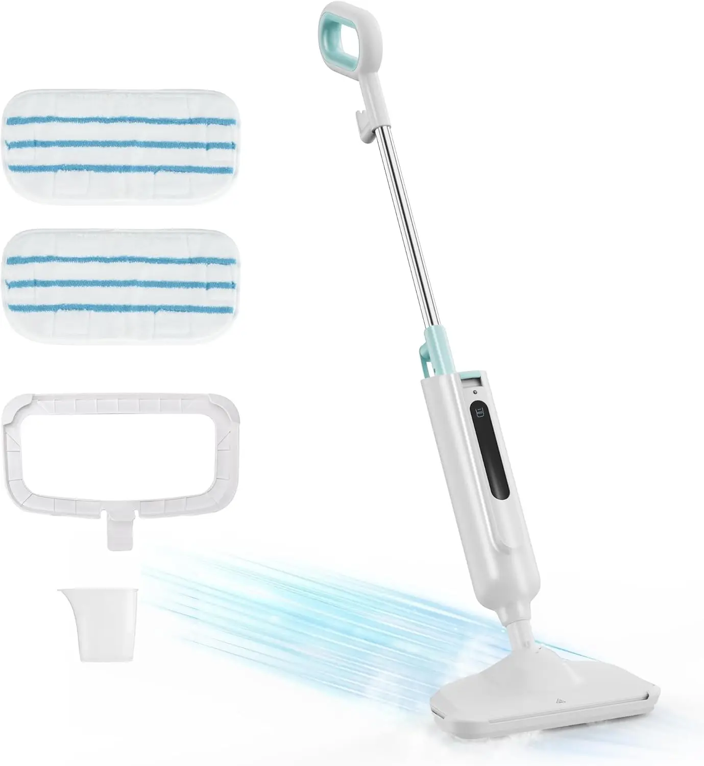 

Steam Mop for Hardwood Tile Carpet, Lightweight Floor Cleaner with 16.4ft Cord & Washable Pads