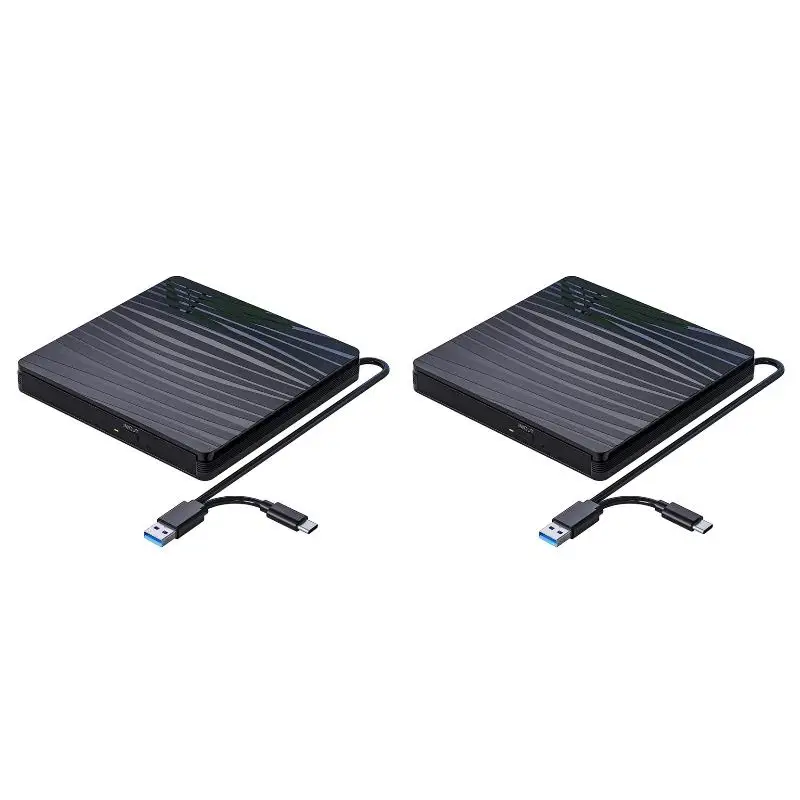2PackX(External CD/DVD Drive for Laptop, USB 3.0 & Type-C Portable CD DVD +/-RW Burner Optical Drive Reader Writer DVD Player)