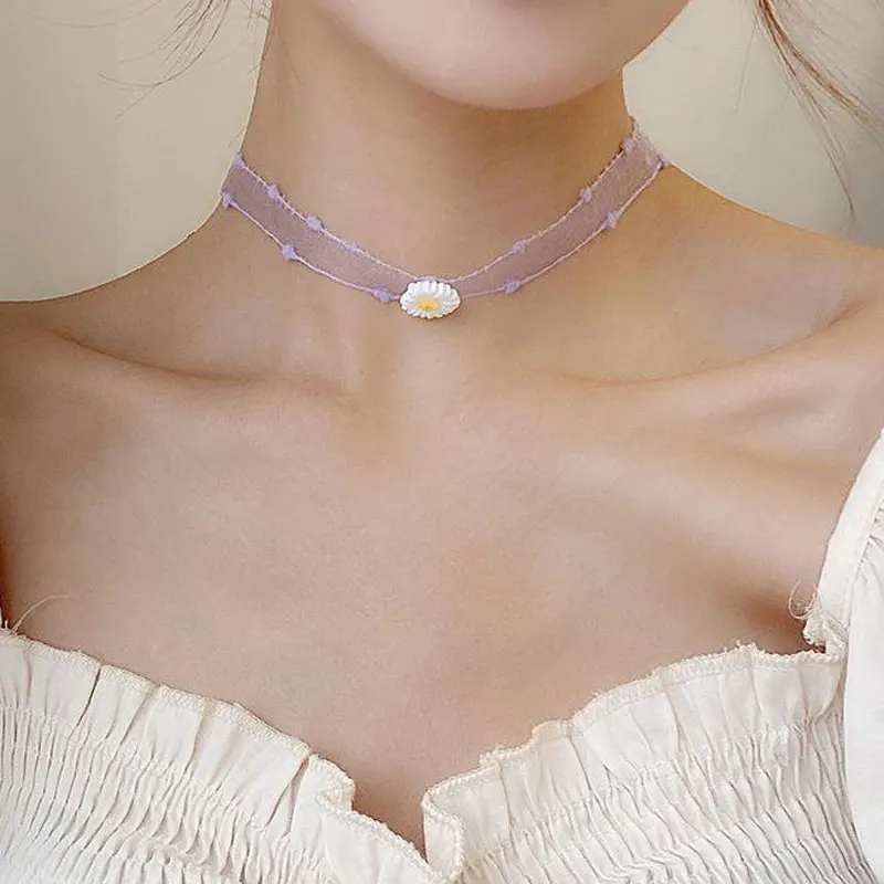 

Punk Style Purple Lace Women's Necklace Fashionable Sweet Romantic Banquet Club Party Necklace For Women Fashion Jewelry 2023