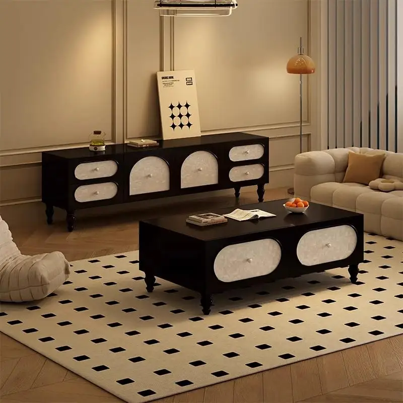 Vintage TV Cabinet Surprise Quiet Wind Solid Wood Coffee Table Unit Storage Cabinet Living Room Medieval B & B Hotel Storage
