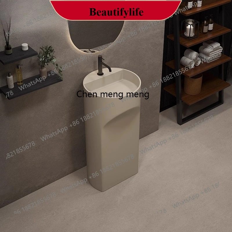 

Artificial stone column basin Integrated floor-to-ceiling wash basin B & B Hotel, balcony column basin