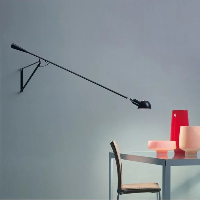 สําหรับห้องนั่งเล่นห้องนอน Study Home Lighting อุตสาหกรรมโบราณ Vintage อุตสาหกรรมสีดํา E27 Swing Arm Arne Jacobsen โคมไฟติดผนัง