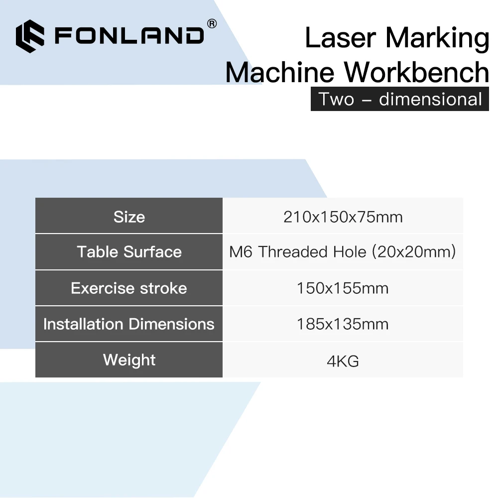 Fonland XY Table 2 Axis Aluminum Workbench Mobile Portable Cabinet Table for Laser Marking and Engraving Machine 210X150mm