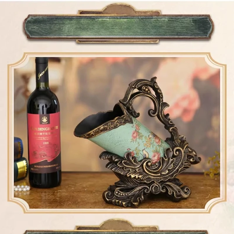 American Pastoral Wine Rack Ornament Household Living Room Wine Cabinet Shelf Ornament Wine Bottle European Home Decoration
