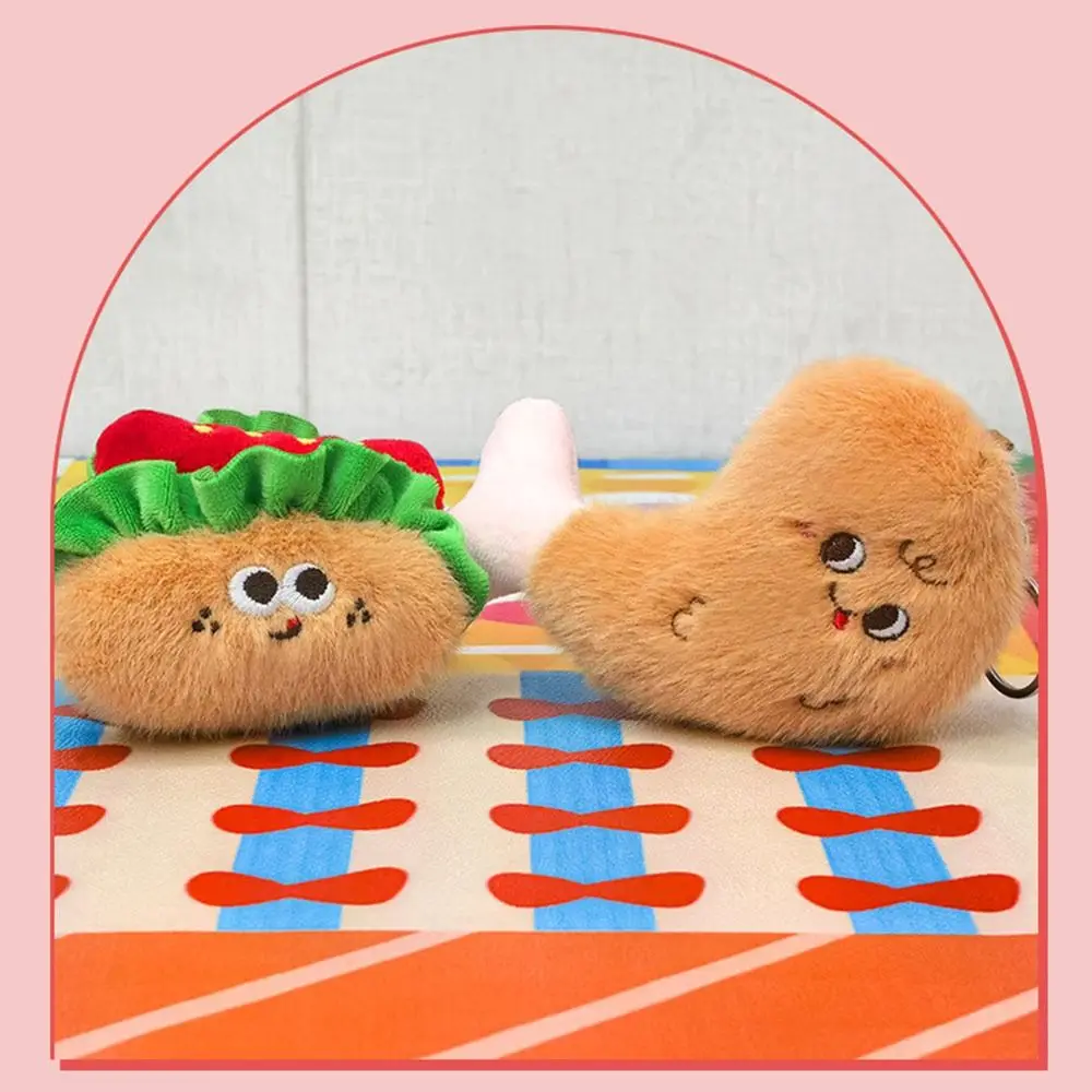 لطيف متعدد الألوان الخبز المفاتيح قلادة الكرتون الغذاء الحلو حقيبة زخرفة سيارة الديكور لينة محظوظ سحر هدية