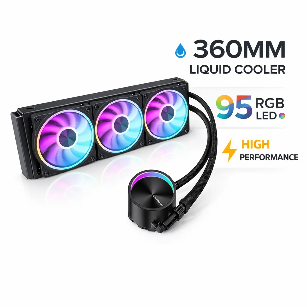 360mm ARGB CPU Liquid Cooler 3 Fan AIO Water Cooling System for Intel LGA 1700 1851 AMD AM4 AM5 PC Gaming RGB Cooler PWM Silent
