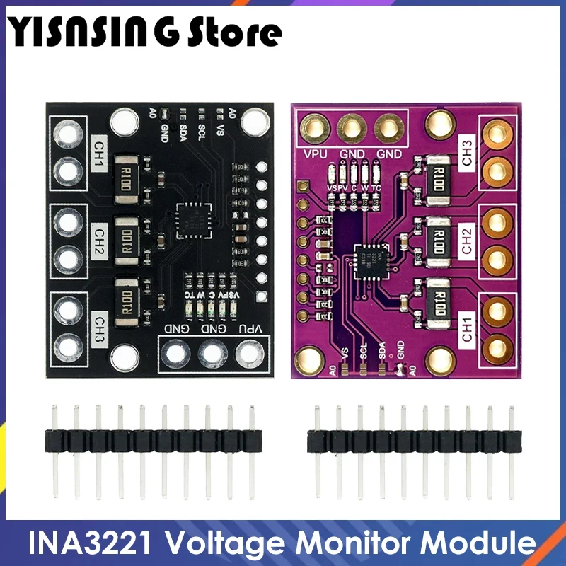 INA3221 Triple-Channel Module, High-Side Measurement, Shunt and Bus Voltage Monitor with I 2C- and SMBUS-Compatible Interface