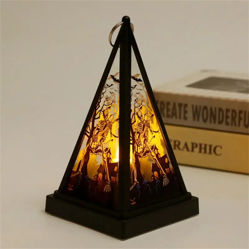 10/5/3/1PCS Halloween Decorative Indoor Lantern Halloween Desktop Vintage Lantern With LED Candle Portable Decoration For Party