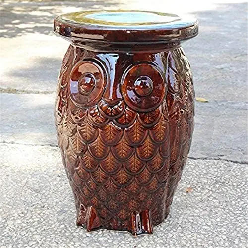 

Piece Brown Wise Old Owl Ceramic Garden Stool Stools ottomans Benches Ottoman cover Foot rest office Wood foot stool Cow