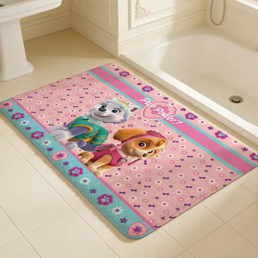 Anime P-Paws-P-PatrolS-Cute Door Mat Washable Non-Slip Living Room Sofa Chairs Area Mat Kitchen Doormat Area Rug