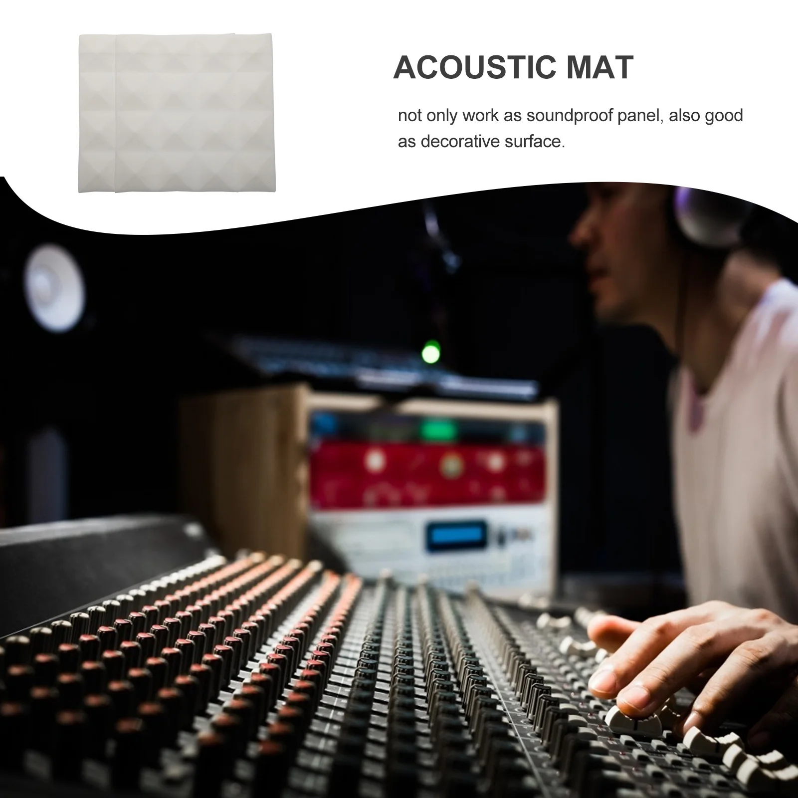 12 قطعة لوحات امتصاص الصوت الهرم رغوة المعالجة الصوتية للجدران السقوف استوديو غرفة تسجيل إسفين حصيرة وسادة وسادة