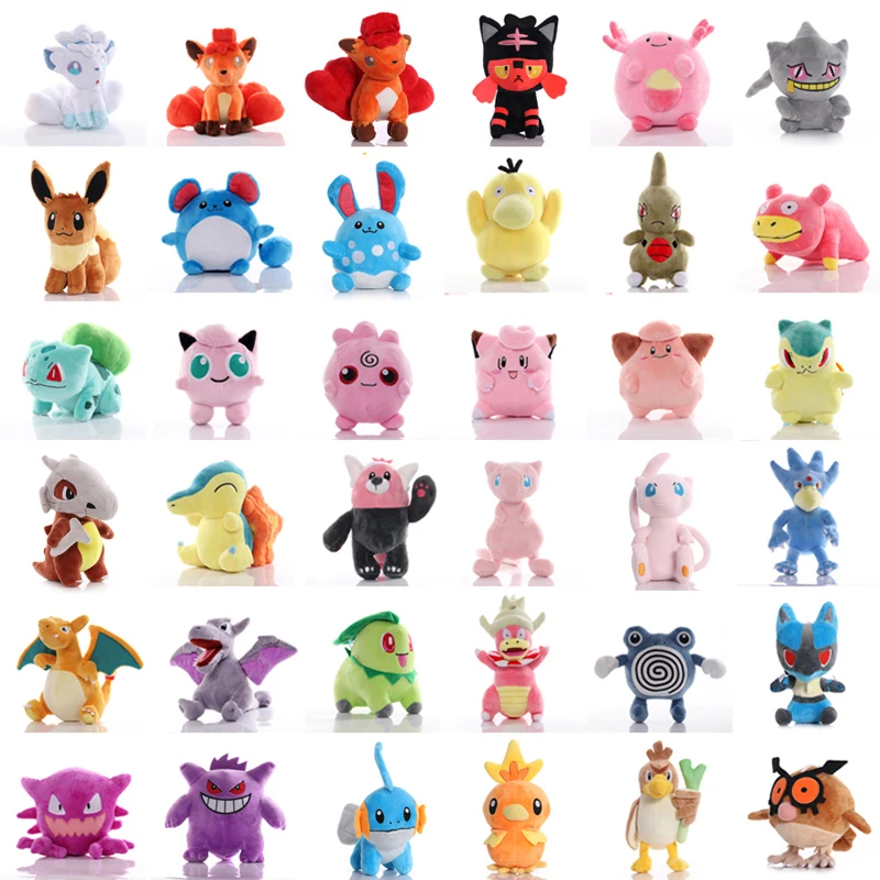 1ชิ้น15-25ซม. Pokemon gengar mew lapras Bulbasaur spinda spinda Duck eevee ตุ๊กตาหนานุ่มตุ๊กตานุ่มยัดไส้ของเล่นสำหรับเด็ก