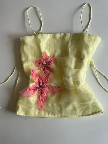 Женский летний комплект топ и юбка  Floral Mesh
