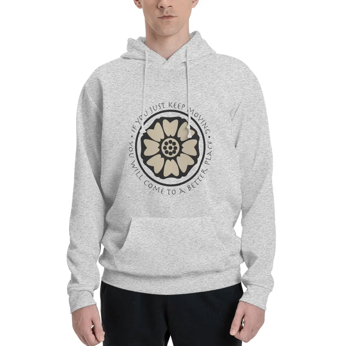 

White Lotus Tile Polyester Hoodie Men's Sweatershirt Warm Dif Colors Sizes