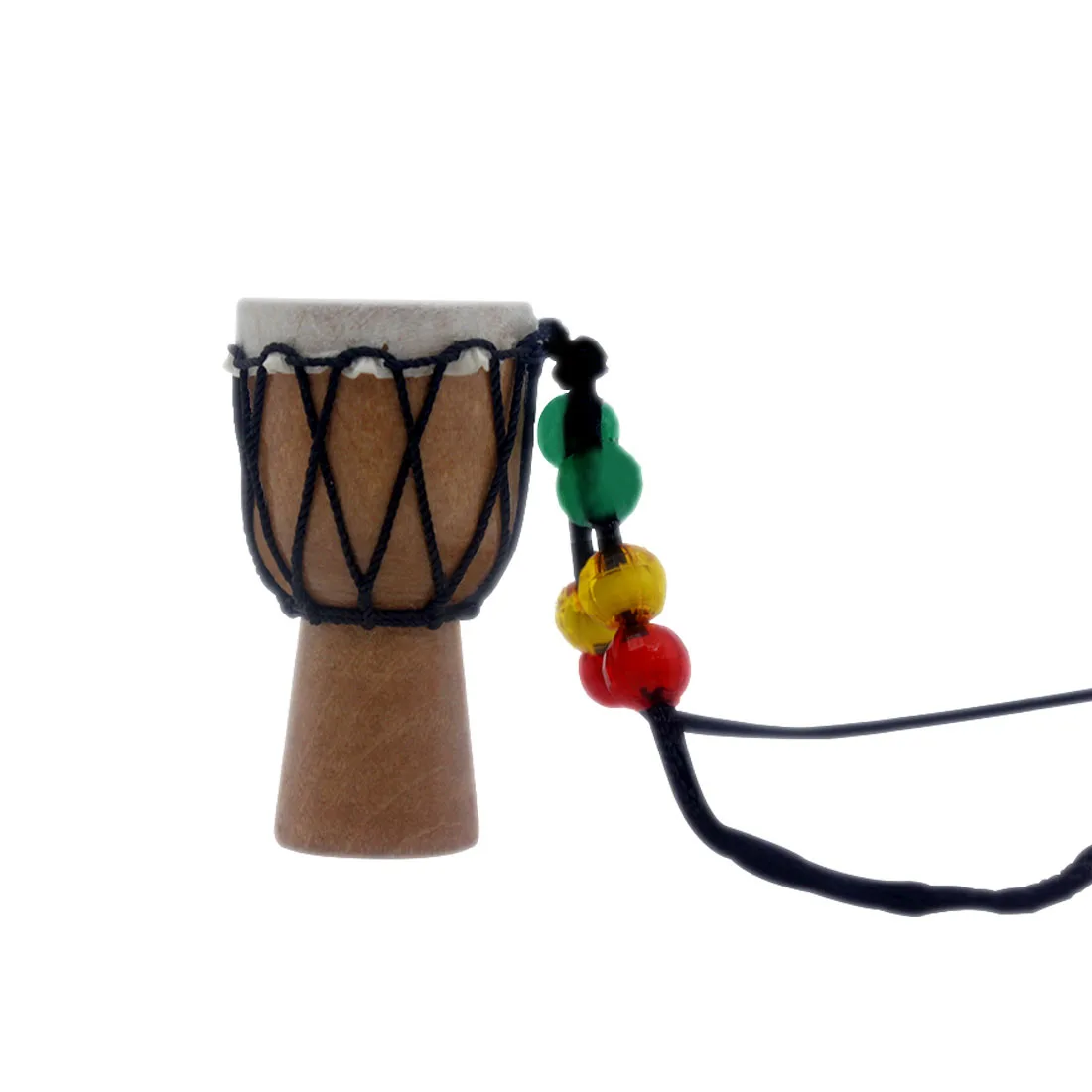 African Drum Pendant Necklace Fashion Ethnic Wooden Classic Mini Tambourine Musical Instrument Accessories Necklace Jewelry Gift