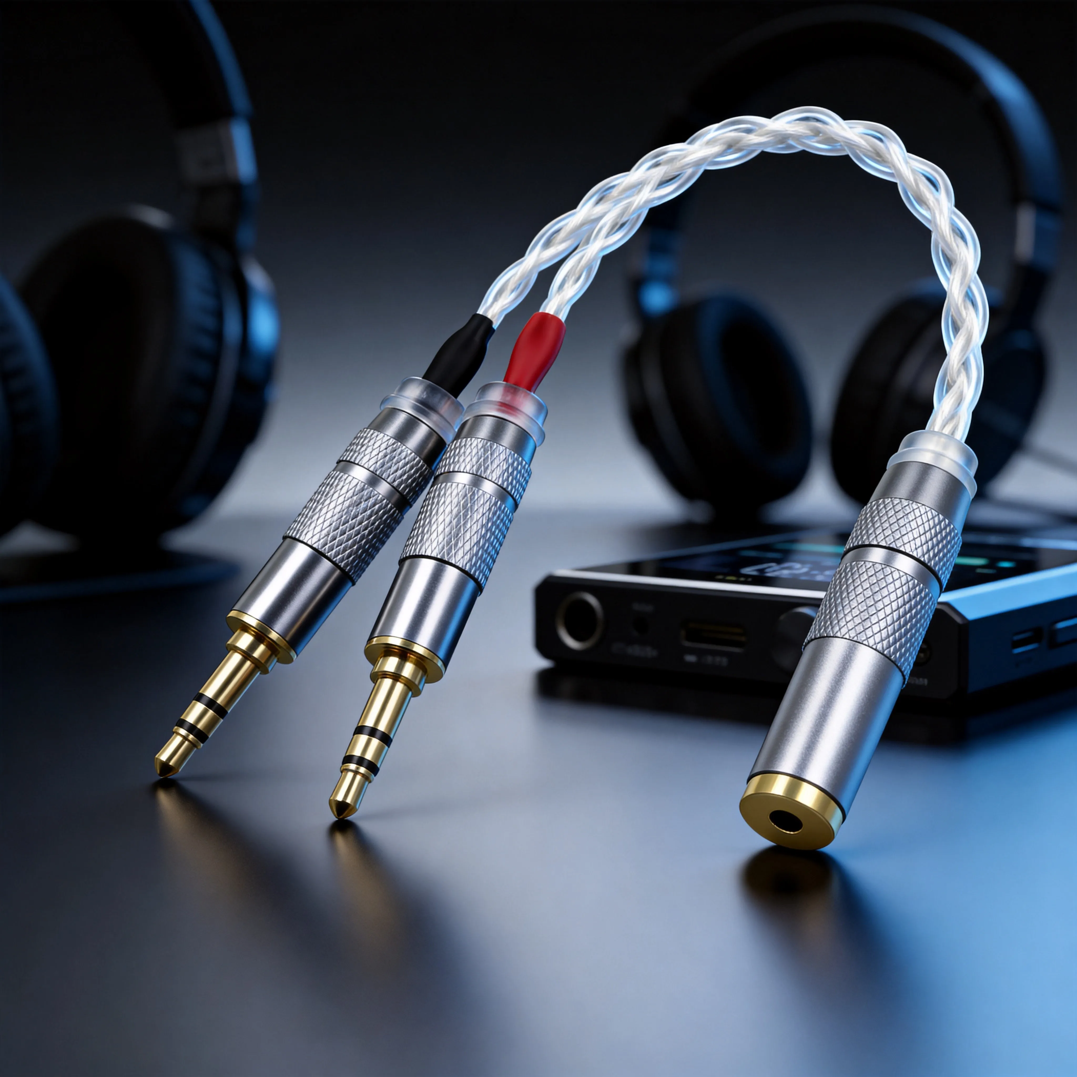 Cable Extension 3.5 - HiFi 単結晶銅銀メッキ 2x3.5mm オス - 2.5mm