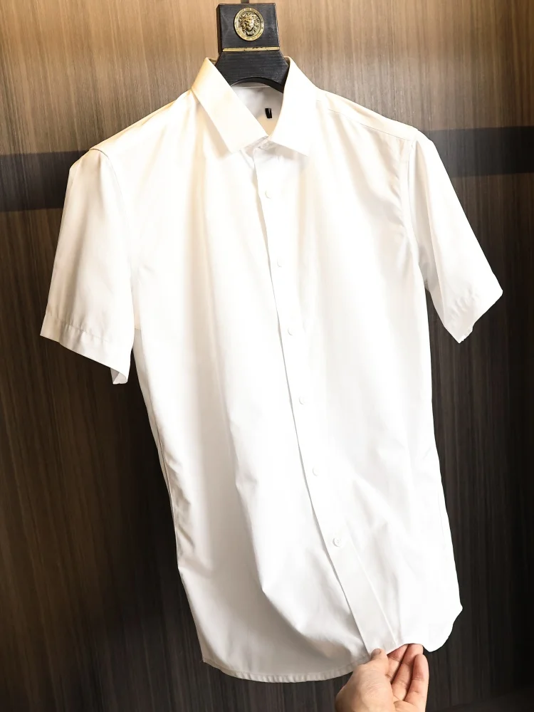 

Business Casual Men's Short Sleeve Shirt Summer Commute Breathable Comfortable Cotton Polyester Blend Standard Fit Button up