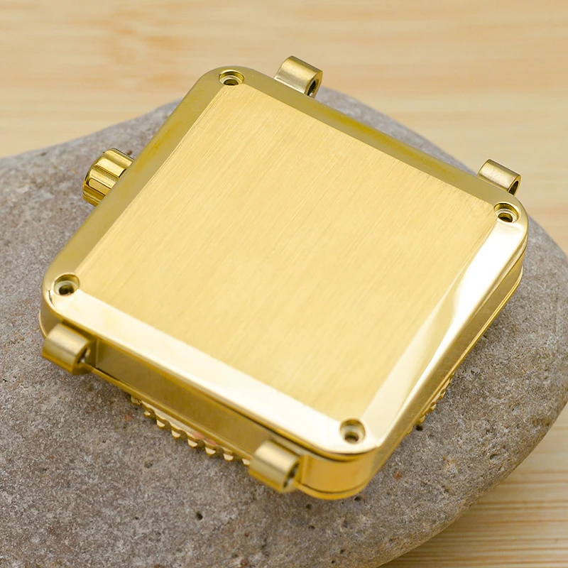 Mod Golden nuevo reloj cuadrado 38mm caja de inserción de bisel de moda se adapta a movimientos Seiko NH36 NH35 20ATM fundas de reloj impermeables para hombres