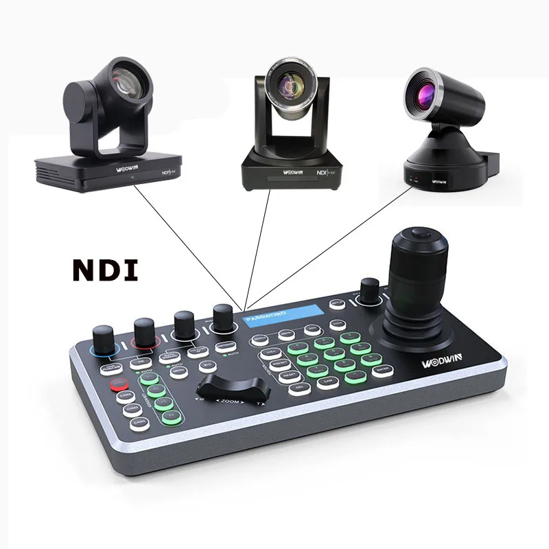 2023 New NDI HX Live Streaming Ptz Controller Keyboard Joystick For Video Conference Ptz Camera Control With Tally Light