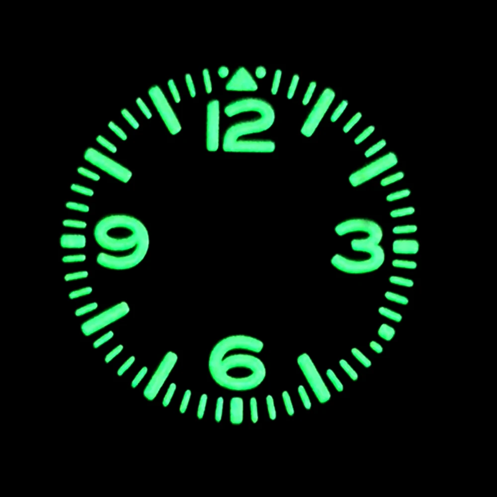 Циферблат 28,5 мм NH36 NH35, часовой циферблат, подходит для NH35 NH36 7S26 4R35, механизм SKX007 SPRD, зеленый светящийся циферблат часов