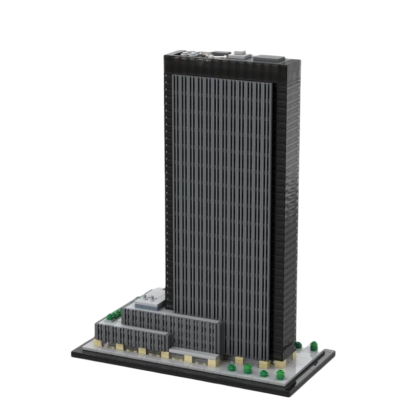 Custom MOC Building Blocks Toy Skyscraper Series Pennsylvania Square 1:800 scale model 1323pcs Creative assembly toy set holiday