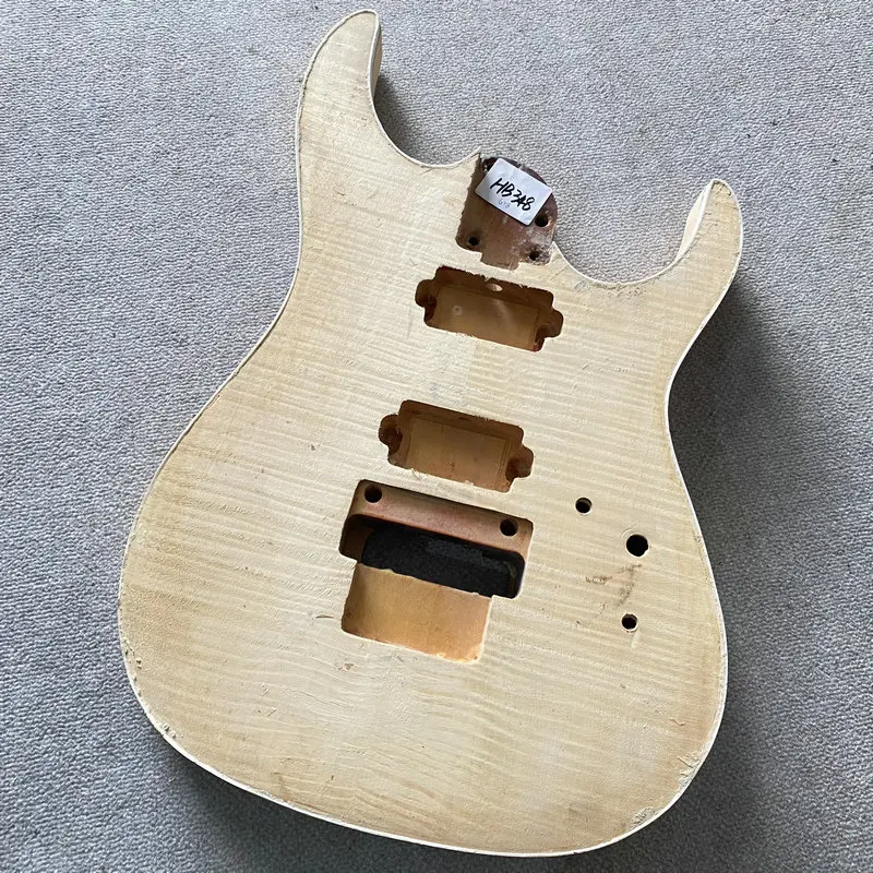 HB348 Floyd Rose Electric Guitar Natural Flamed Maple Unfinished Guitar Body 2 Humbucker Pickups Back Paints Problems