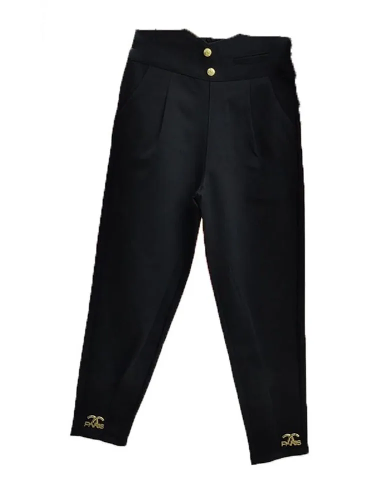 2024 High Waist Harem Pants Women Vintage Black Baggy Ankle-length Pencil Pantalones Casual Ol Trousers New Sweatpants