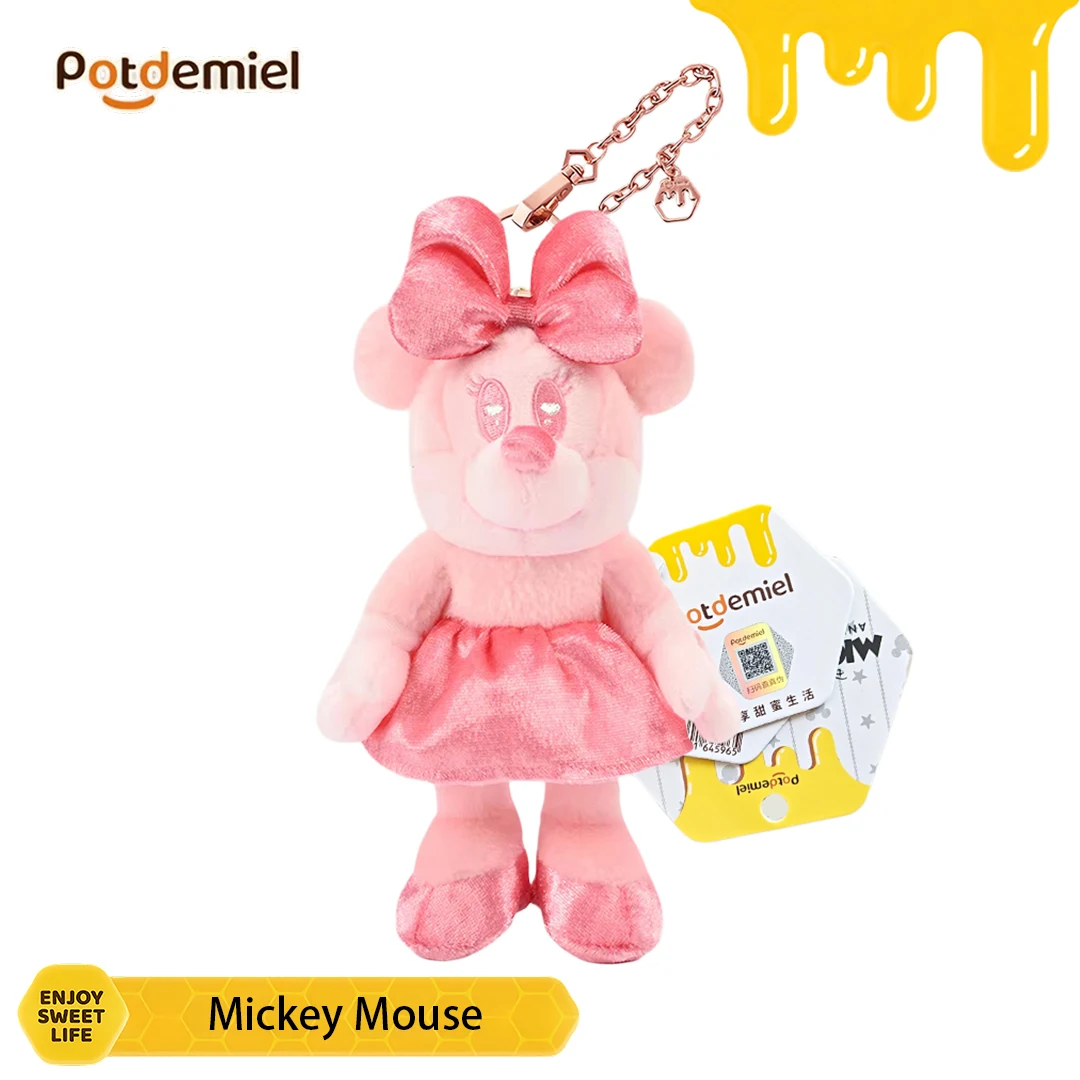 

Potdemiel Disney Minnie Mouse Plush Tote Bag Charm for Shoulder Bag Sweet Soft Fluffy Girls Birthday Holiday Gift Bag Decor