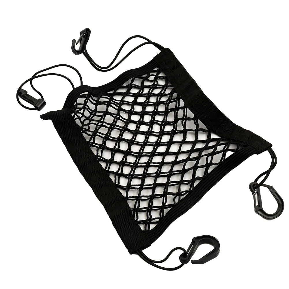 1pc Motorcycle Luggage Net Hook Hold Bag Cargo Bike Scooter Mesh Storage Bag Motorcycle Cargo Net Black 23x30cm