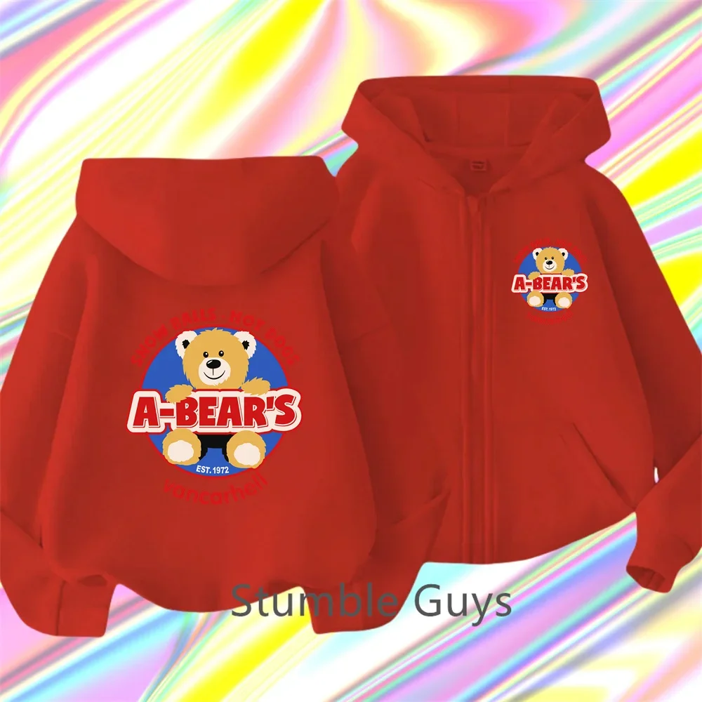 

Fall 2024 New Fashion Zipper Letter Cardigan Children's Fashion Bear Clothing Girl Clothing Baby Boys Casual Sweatshirt Cute