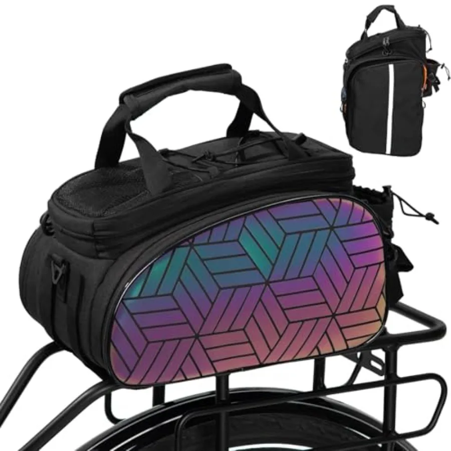 

Bike Rack Bags for Bicycle - Saddle Bag 20L Large Capacity Expanded to 45L Waterproof Ebike Trunk Pannier with Reflector and Ra