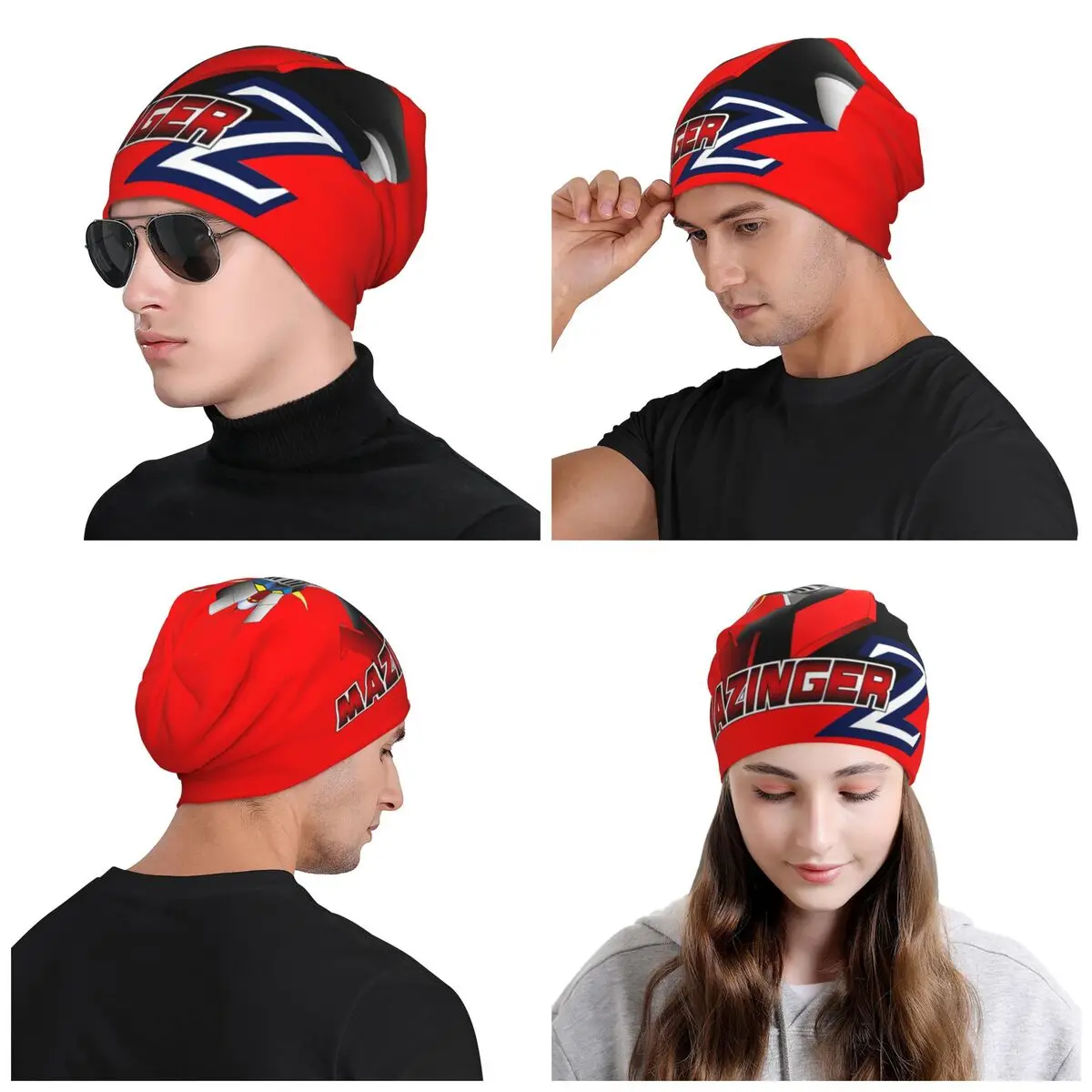 Mazinger Z Beanie Cap Unisex Winter Warm Bonnet Homme Knit Hats Cool Outdoor Ski UFO Robot Anime Manga Skullies Beanies Caps