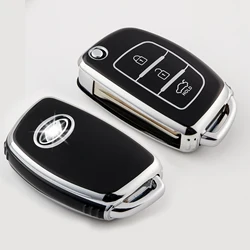 Flip Remote Car Key Shell Case For Hyundai Solaris ix35 ix45 ELANTRA Santa Fe HB20 Verna HY15/HY20/TOY40 Blade 3 Button keychain