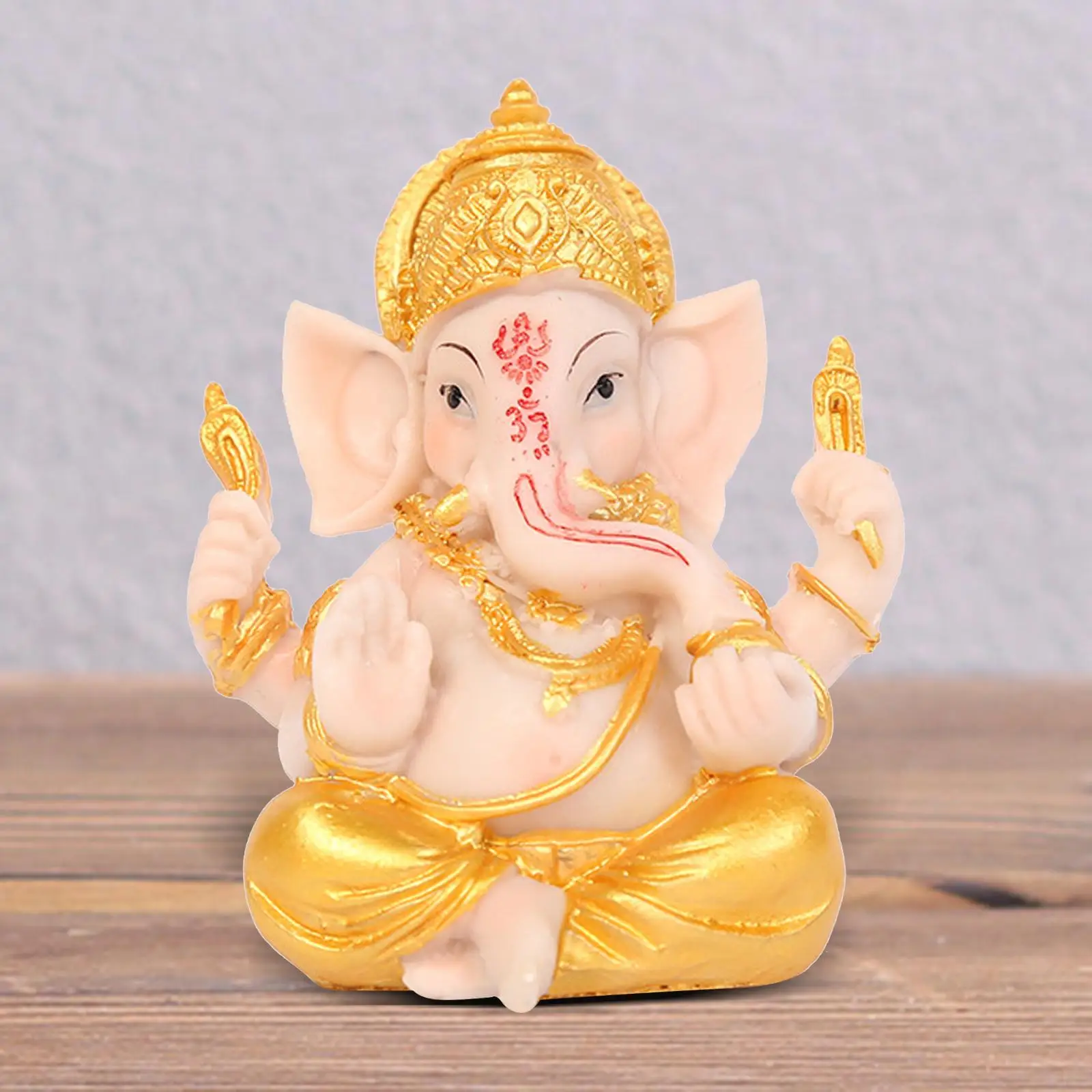 Ganesha Sculpture Elephant Lord Statue Resin Feng Shui Prosperity Ganesh Figurine for Temple Meditation Decoration Collectibles