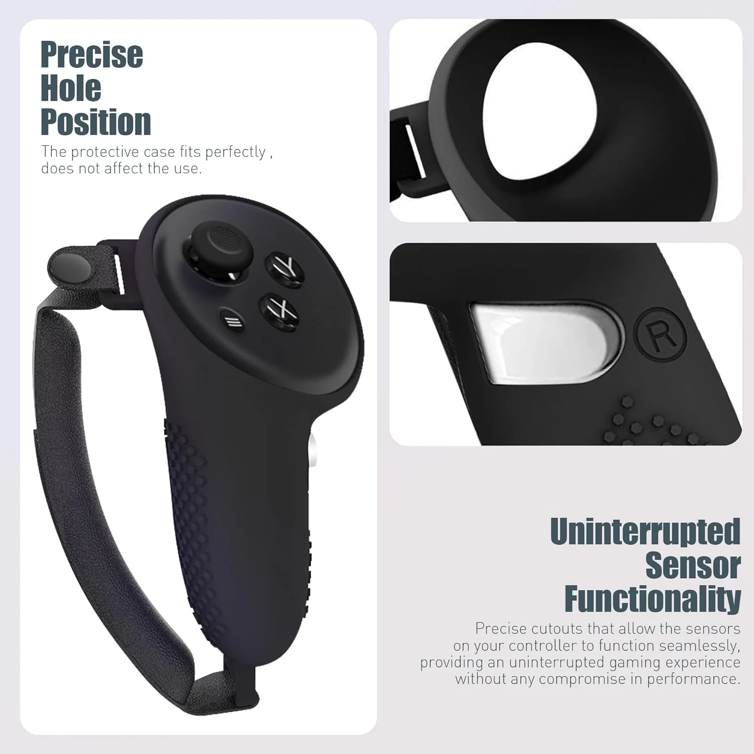Juste de protection en silicone pour contrôleur Meta Quest 3 VR, étui à poignée avec sangles, antichoc, accessoires, 1 paire