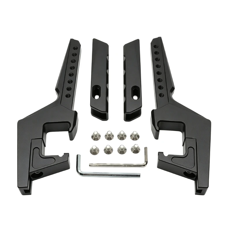 547C Pair Motorcycle Footrests with Multi Hole Mounting Plate and Serrated Contact Surfaces for SurRon X160 X260 Foot Peg