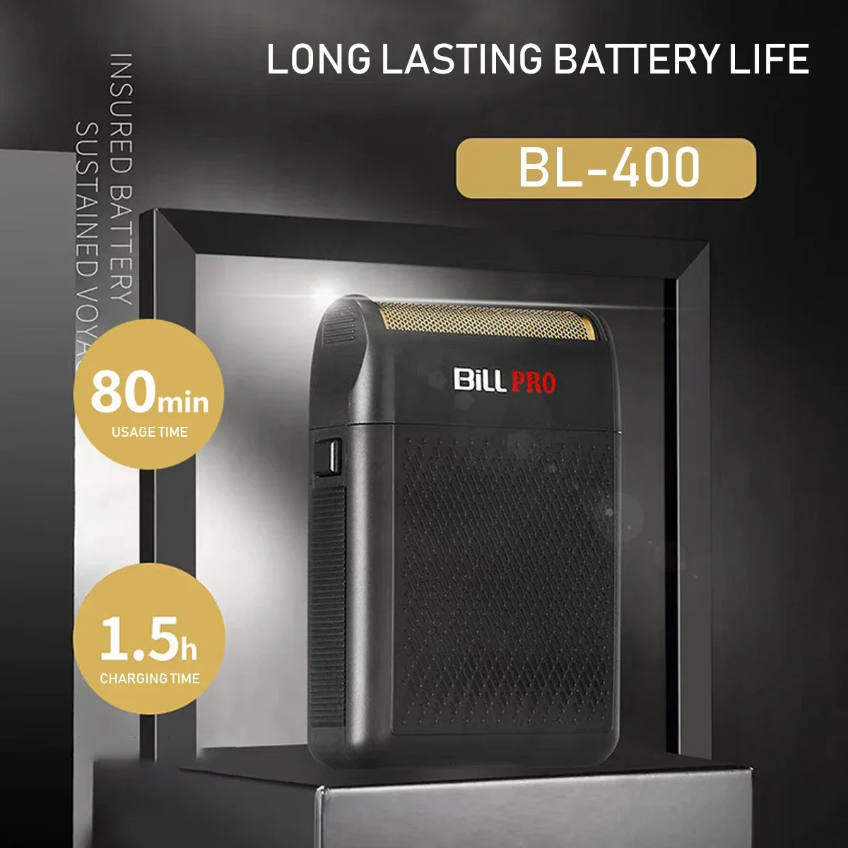 BL-400 Men's Electric Shaver - Long-Lasting Battery, Portable, and Travel-Friendly, High-Speed Drive, Quick Charging, Mini Body image 2
