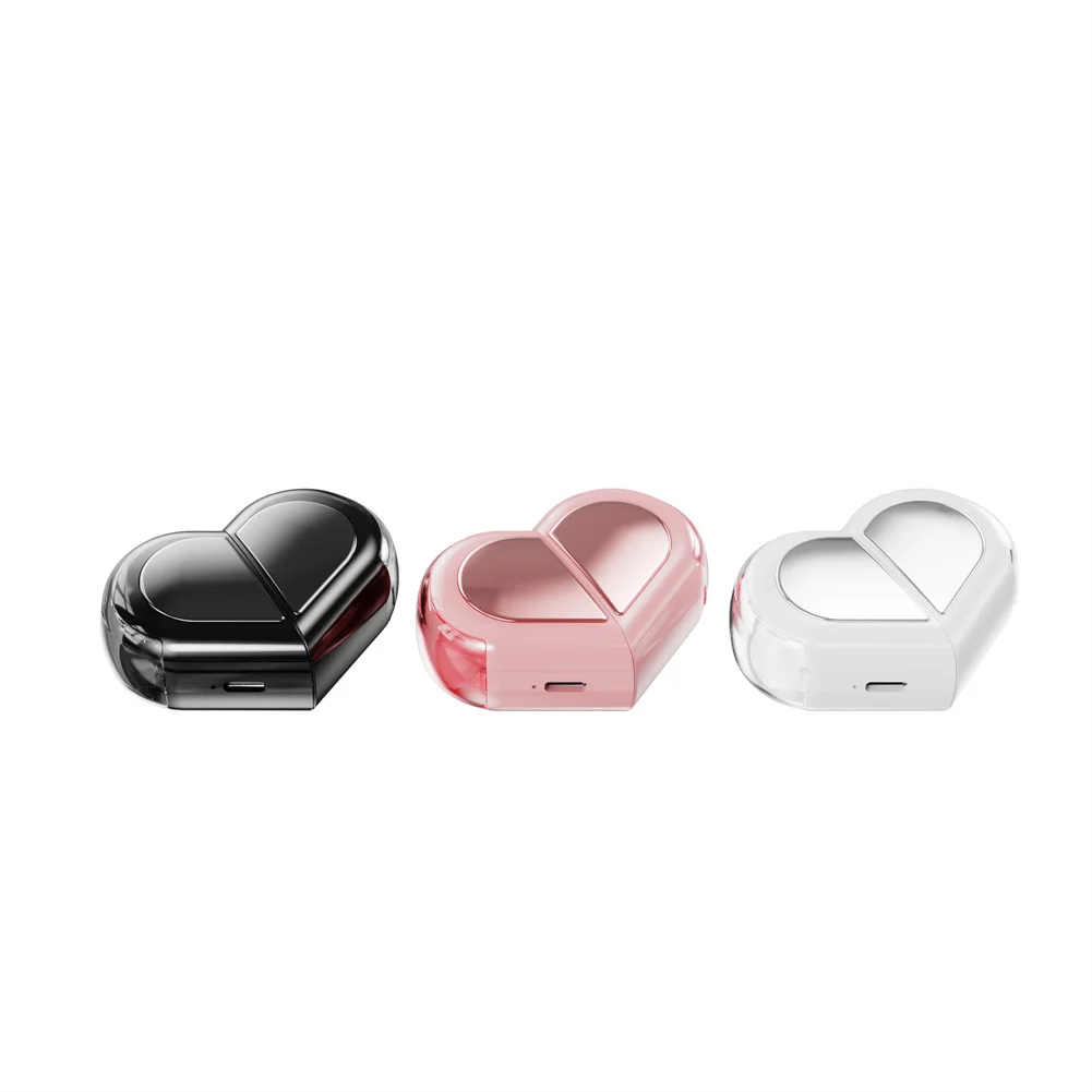 K520 Wireless Earbuds Stereo Earphones With Rotatable Love Heart Shaped Charging Case Low Latency Headphones For Phone Tablet