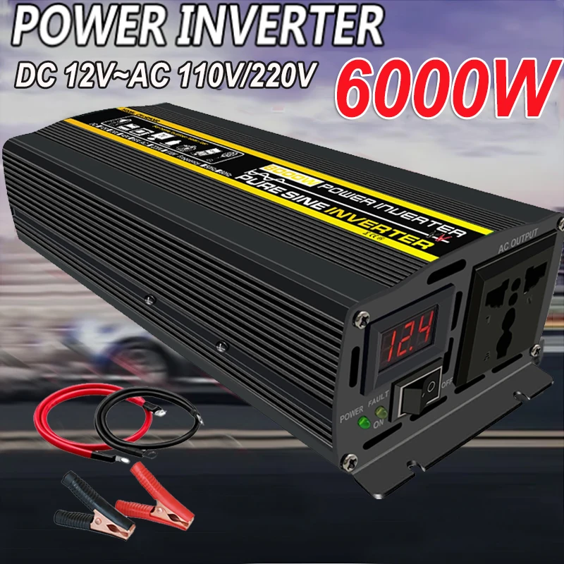 

Pure Sine Wave Inverter DC 12V To AC 110V/220V 3000W 4000W 6000W 8000W Portable Power Bank Converter Solar Car Inverters