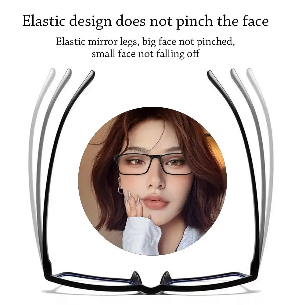 

Mirror Frame Tr90 Square Eyeglass Frame Ultra Light Eyewear Protection Glasses Frame Black Portable Full Plastic Eyeglass Frame