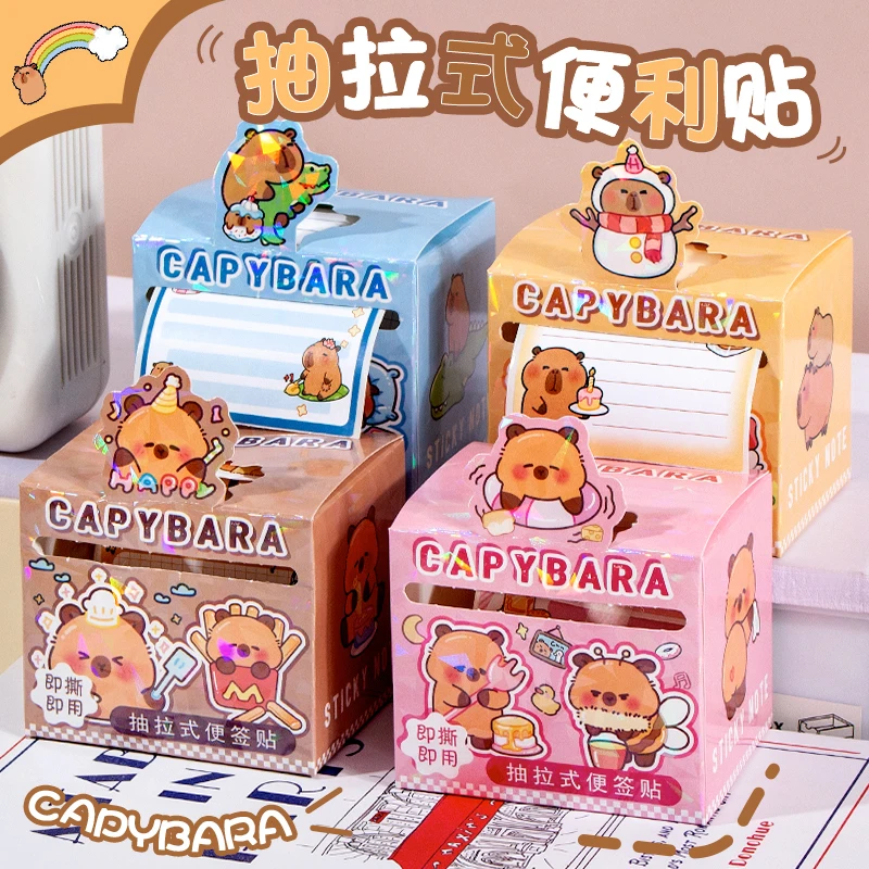 40 Sheets/Bag Cute Capybara Pull Tab Notes for DIY Scrapbooking, Meeting Memo, Schedule Reminder, File Management, Study Office