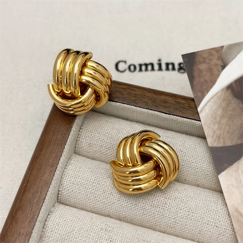 Geometric Metal Post Earrings For Women Fashion Jewelry Trendy New Styles Classic Twisted Timeless Daily Wear Accessories e1644