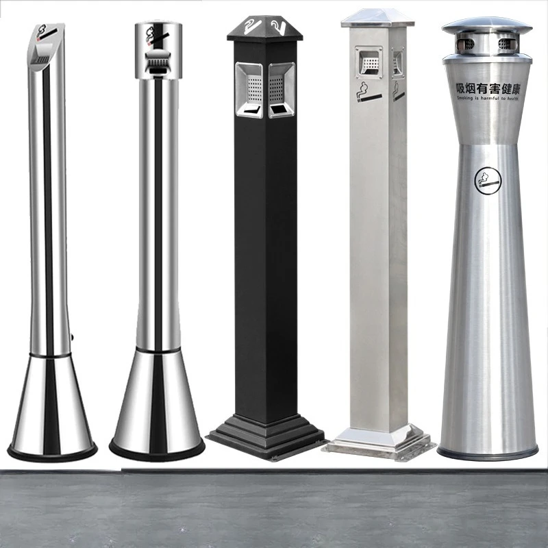 Stainless steel soot column hotel commercial smoke column round trash can