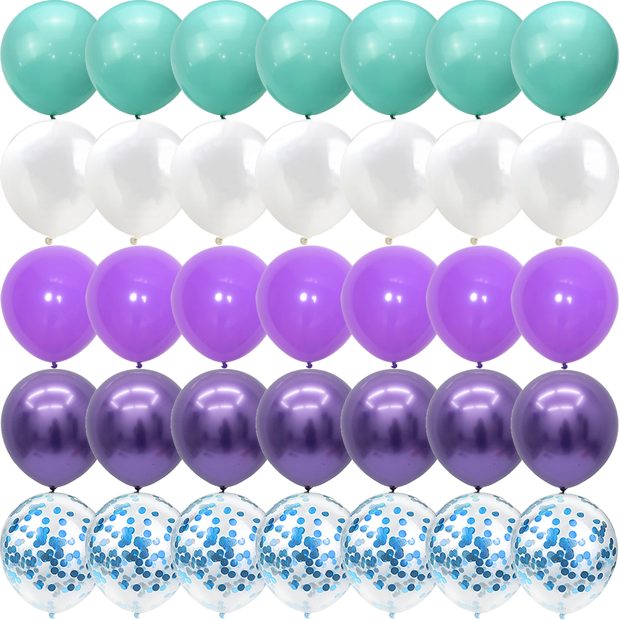 40 szt. Motyw syreny Party fioletowe niebieskie balony konfetti Halloween boże narodzenie noworoczne dekoracje na imprezę urodzinową Globos