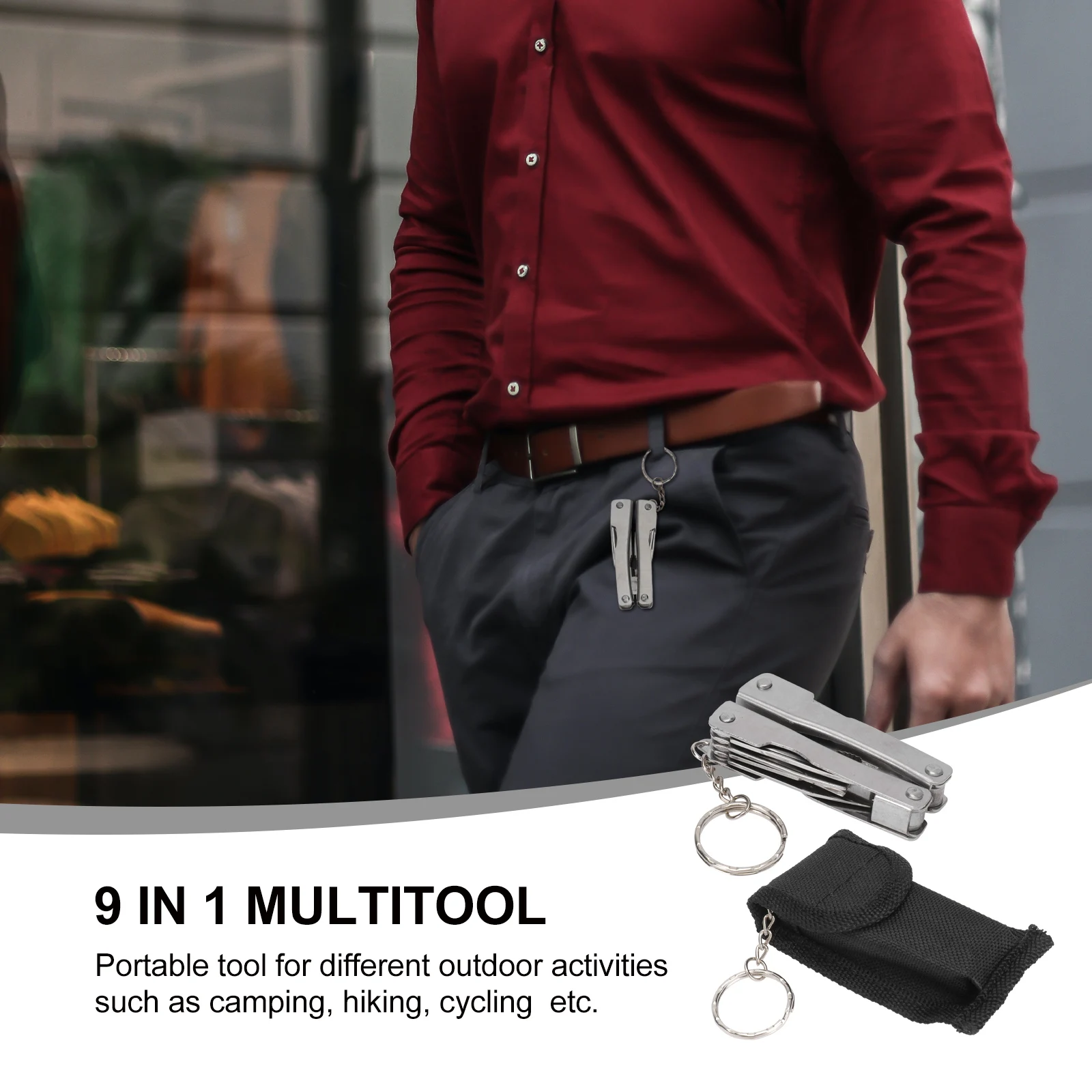 

9 in 1 Multifunctional Folding Pliers Stainless Steel Portable Tool for Camping Hiking Cycling Outdoor Activities Stripper