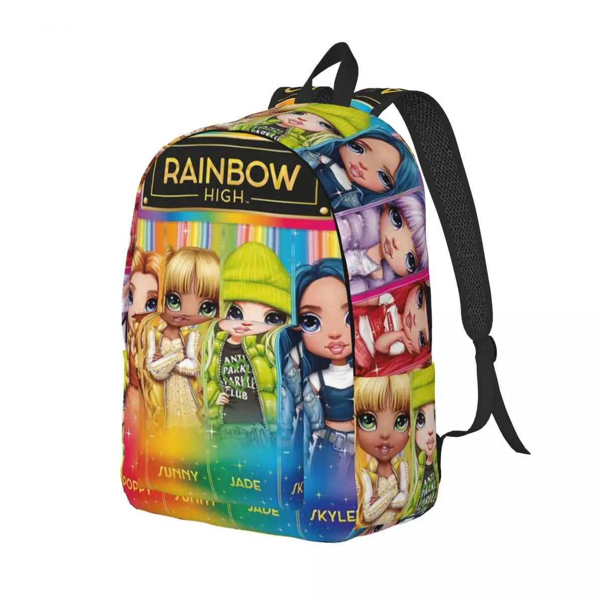 Rainbow High Backpack Middle High College School Student Bookbag Teens Daypack Durable